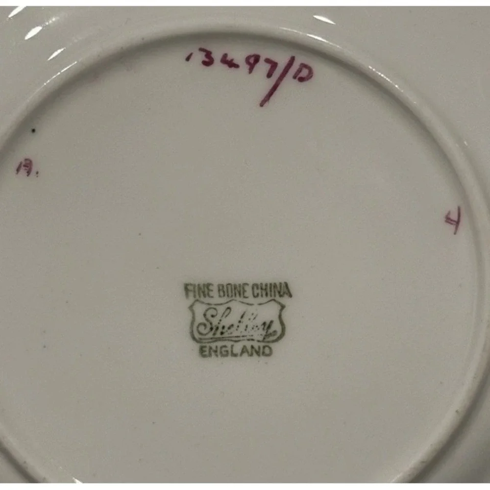 Shelley Fine Bone China England Orange Dainty Polka Dot Gold Trim 5